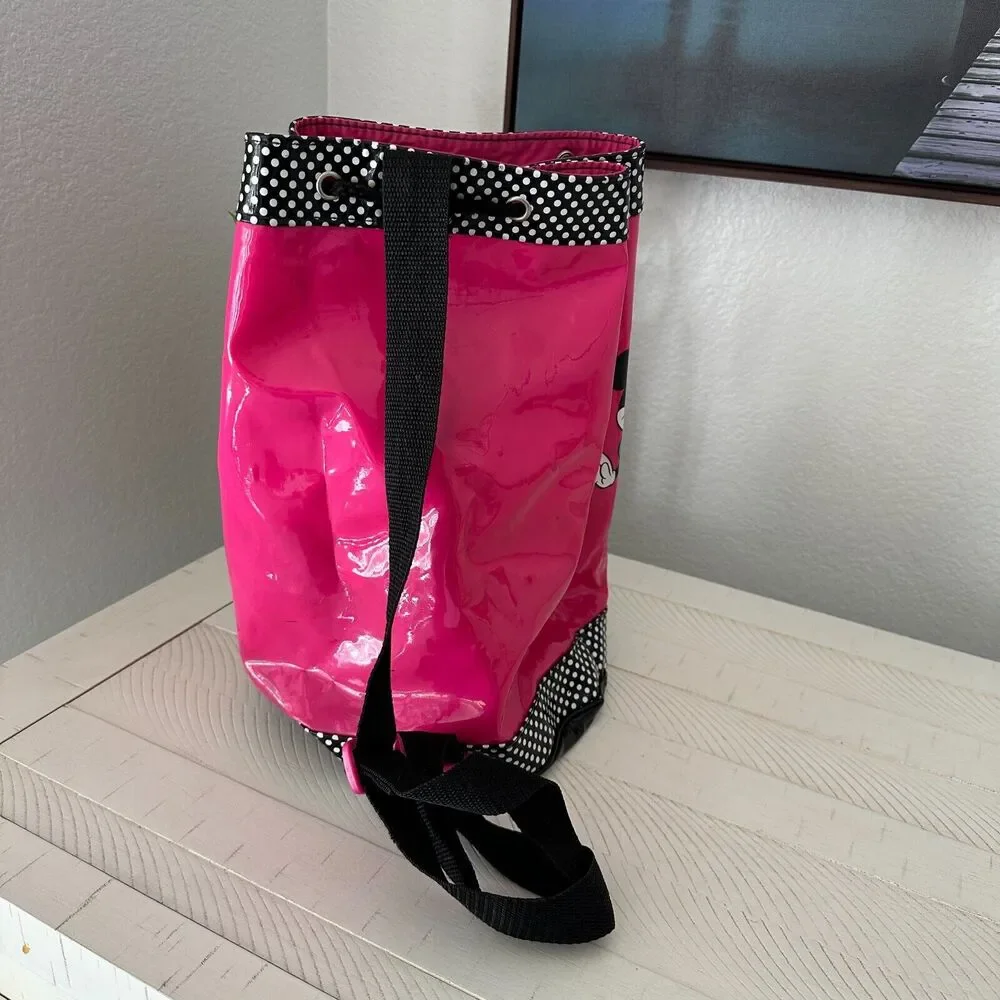 Vintage‎ 90s Pyramid Disney Duffle Drawstring Hot Pink Minnie Mouse Bag Vinyl
